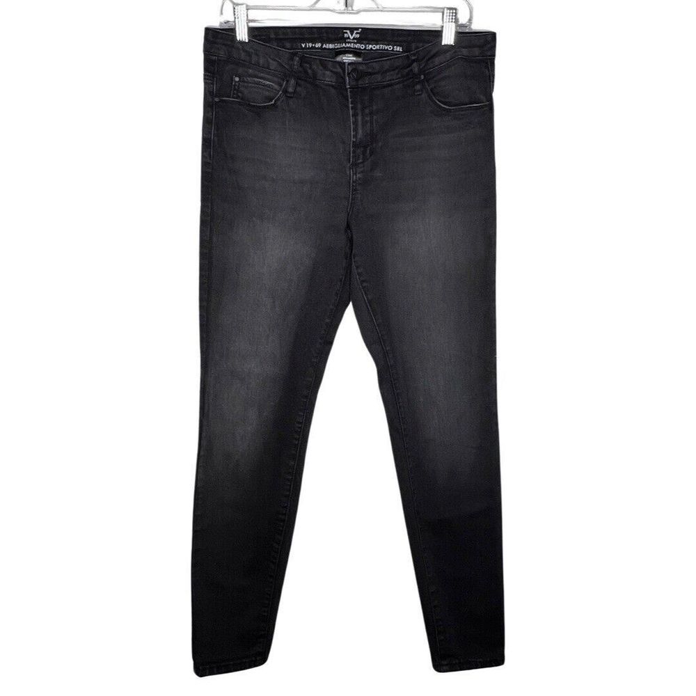 V1969 Jeans Women 12 31 Italia Abbigliamento Sportivo SRL Black Denim Skinny Leg